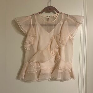 Rebecca Taylor blush pink silk top, size 2